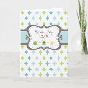 Carte Bienvenue Baby Boy Nom personnalisé