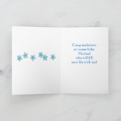 Carte Bienvenue Baby Nom du garçon Personnalisé Blue Bug (Intérieur)