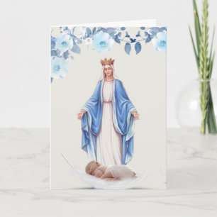 Carte Bienvenue Bapteme Bébé Vierge Marie Catholique