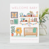 Carte BIENVENUE BÉBÉ Cute Nursery Hommes et femmes Congr (Debout devant)