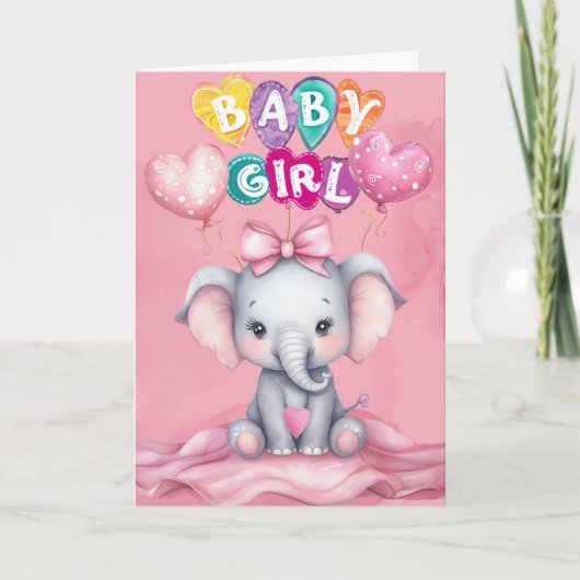 Carte Bienvenue bébé fille (Devant)
