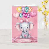 Carte Bienvenue bébé fille (Fleur jaune)