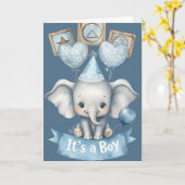Carte Bienvenue bébé garçon (Fleur jaune)