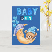 Carte Bienvenue bébé garçon (Fleur jaune)