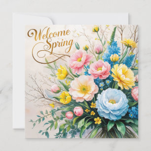 Carte Bienvenue Bouquet Floral Spring
