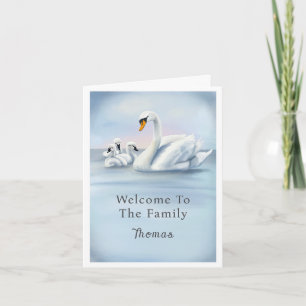 Carte Bienvenue Dans La Famille Garçon Mama Swan Avec Bé