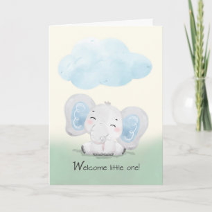 Carte Bienvenue dans la famille Nouveau bébé garçon Élép