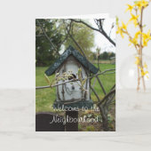 Carte Bienvenue dans la maison Voisinage-Oiseaux (Fleur jaune)