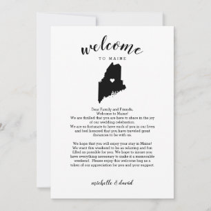 Carte Bienvenue dans le Maine   Lettre Mariage et itinér