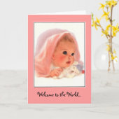 Carte Bienvenue dans le monde...Belle petite fille (Fleur jaune)