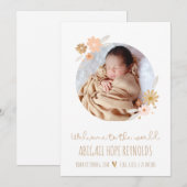 Carte Bienvenue dans le monde de la naissance bébé photo (Devant / Derrière)