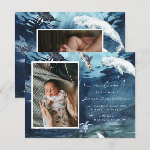 Carte Bienvenue dans le Monde   Naissance de bébé océan 