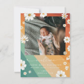 Carte Bienvenue dans le monde | | Naissance Retro Boho (Devant)