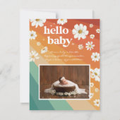 Carte Bienvenue dans le monde | | Naissance Retro Boho (Dos)