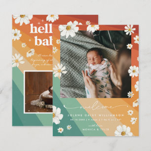 Carte Bienvenue dans le Monde     Naissance Rétro Boho