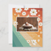 Carte Bienvenue dans le monde | Naissance Retro Boho (Dos)