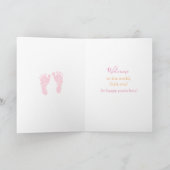 Carte Bienvenue dans le monde nouvelle fille bébé (Intérieur)