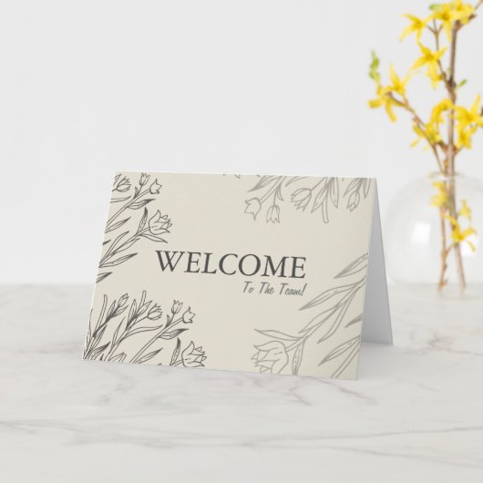 Carte Bienvenue dans l'équipe (Fleur jaune)