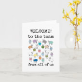 Carte Bienvenue dans l'équipe, Drôle, Moutons, De nous t (Fleur jaune)