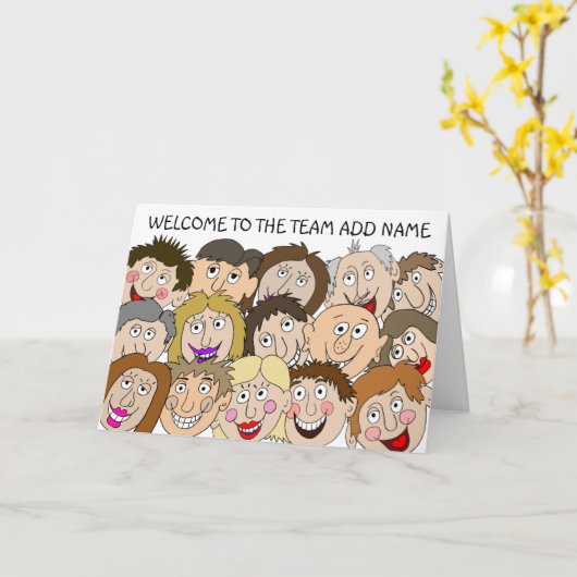 Carte Bienvenue Dans L'Équipe Faces Drôle (Fleur jaune)