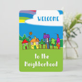 Carte Bienvenue Dans Les Maisons De Villes Du Quartier (Debout devant)