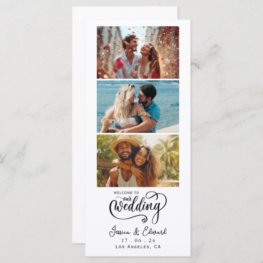 Carte Bienvenue dans notre collection photo Mariage Mini (Devant / Derrière)