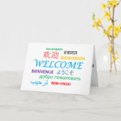 Carte Bienvenue dans plusieurs langues (Fleur jaune)