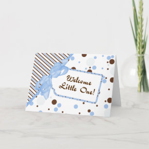 Carte bienvenue de Congrats de bébé de bleu et de