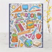 Carte Bienvenue de retour à l'école ! (Fleur jaune)