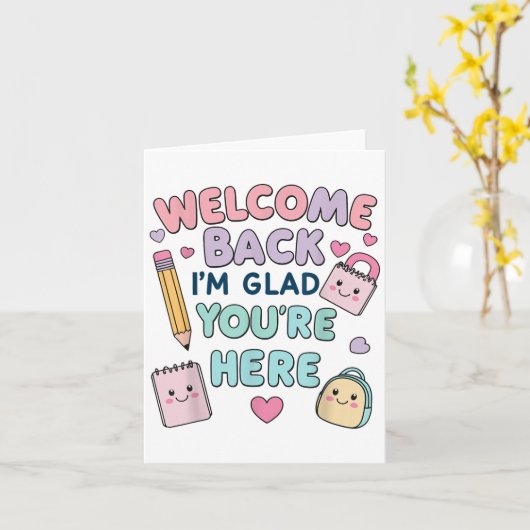 Carte Bienvenue De Retour Je Suis Heureux Que Vous Soyez (Fleur jaune)