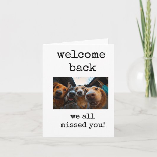 Carte Bienvenue De Retour, Nous Vous Avons Tous Manqués, (Devant)