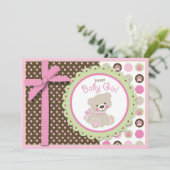 Carte bienvenue d'invitation de fille d'ours (Debout devant)