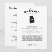 Carte Bienvenue en Alabama | Lettre Mariage et itinérair (Devant / Derrière)