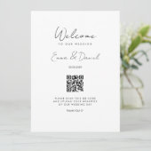 Carte Bienvenue Galerie de Mariage de code QR (Debout devant)