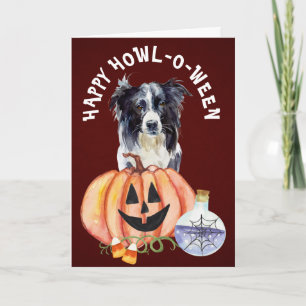 Carte Bienvenue Howl-o-Ween Border Collie