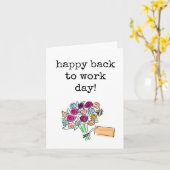 Carte Bienvenue, Joyeux retour au travail (Fleur jaune)