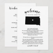 Carte Bienvenue Lettre Mariage du Dakota du Sud & Itinér (Devant / Derrière)