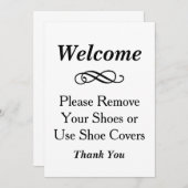 Carte Bienvenue Noir et Blanc S'il vous plaît supprimer  (Devant / Derrière)