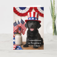 Bienvenue nouveau citoyen américain chiot de labor