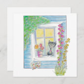 Carte Bienvenue - Nouvelle Maison, Nouveau Chat - ce que (Devant / Derrière)