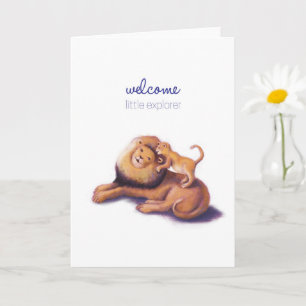 Carte Bienvenue Petit Lion Explorateur