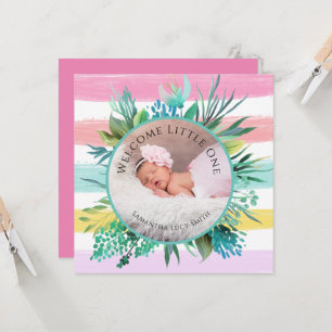 Carte Bienvenue Petite fille Une petite fille Pink strit