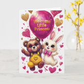 Carte Bienvenue Petite Princesse (Fleur jaune)