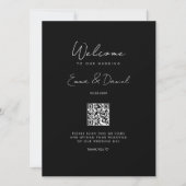 Carte Bienvenue QR Code Black Mariage Galerie (Devant)