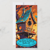 Carte Bienvenue Retour Enseignants Automne Birdhouse Sch (Devant)