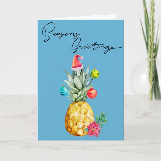 Carte Bienvenue tropicale de Noël à l'ananas (Devant)