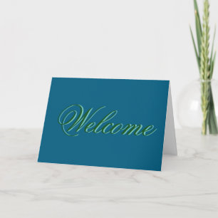 Carte Bienvenue Vert Turquoise
