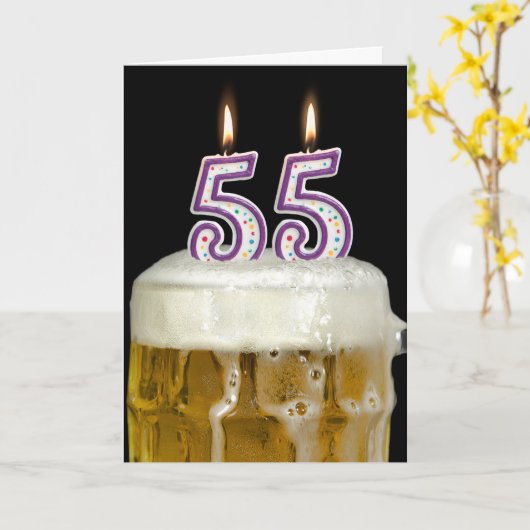 Carte Bière 55e anniversaire (Fleur jaune)
