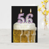 Carte Bière 56e anniversaire (Fleur jaune)