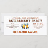 Carte Bière à thème brasserie Billet blanc Parti de retr (Devant)